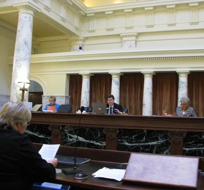 The Joint Finance-Appropriations Committee on Friday debates a budget target that would force $56.73 million more in budget cuts next year than Gov. Butch Otter recommended; the move passed on a party-line vote, with the joint committee's four Democrats objecting. (Betsy Russell)