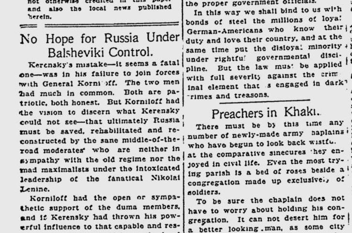 100 years ago in Spokane: Editorial sounds note of alarm on Bolshevik ...