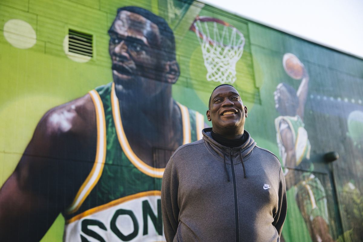 Shawn Kemp, who has been arrested for marijuana possession in the past, now owns a stake in a new Seattle dispensary named after him.  (Lindsey Wasson/For The Washington Post)