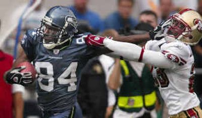 
 Wideout Bobby Engram is questionable for today's game.
 (Associated Press / The Spokesman-Review)