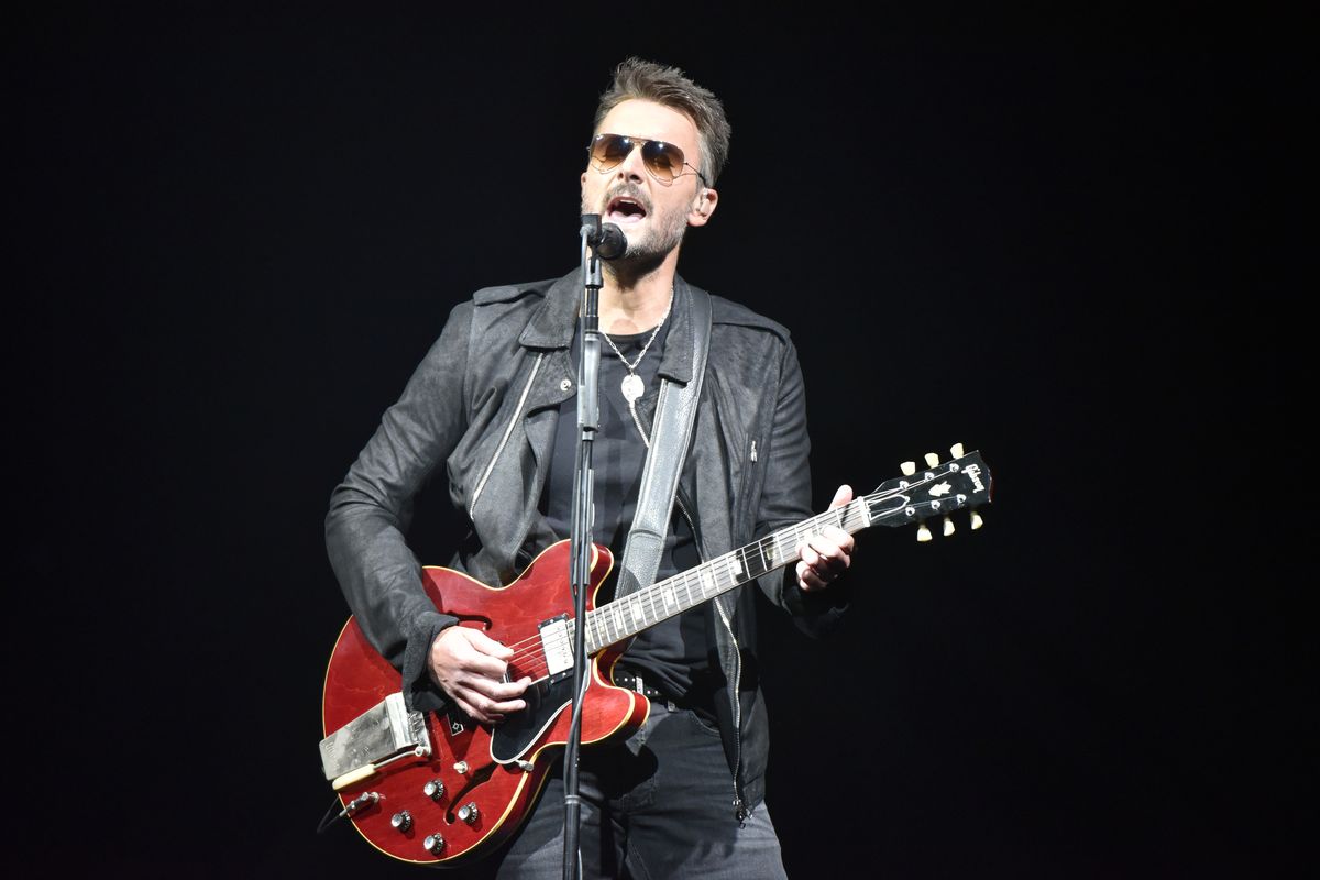 Eric Church performs during his “Double Down Tour” in Rosemont, Ill., on March 23, 2019. The country singer-songwriter is releasing three albums this month.  (Rob Grabowski/Invision/AP)