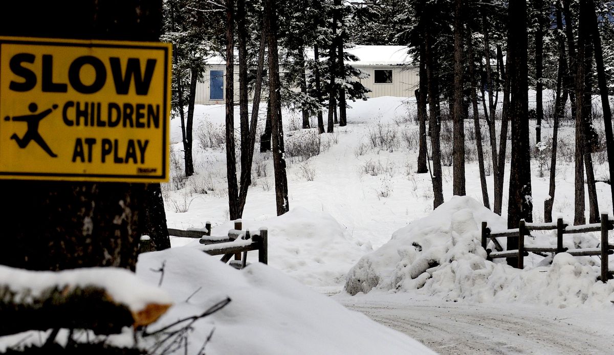 These buildings on Shem Johnson’s property are said to be school buildings for FLDS children. Johnson, a 40-year-old Bonners Ferry businessman who reportedly has four wives, is described in a church publication as the FLDS bishop “south of the 49th parallel.” The polygamist group in Boundary County is said to be growing.  (Kathy Plonka / The Spokesman-Review)