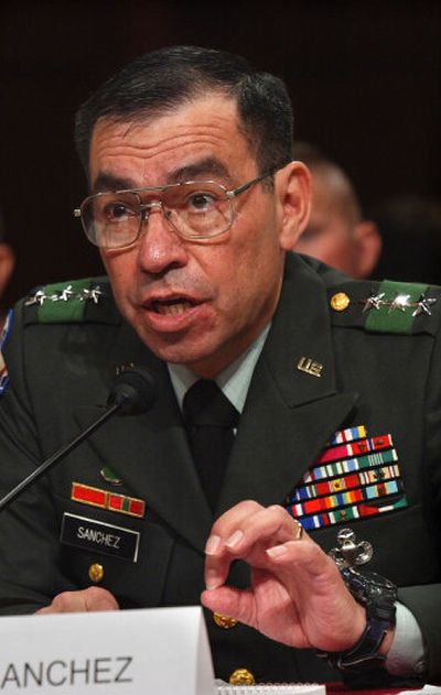 
Lt. Gen. Ricardo Sanchez testifies on Capitol Hill in  2004. Associated Press
 (Associated Press / The Spokesman-Review)