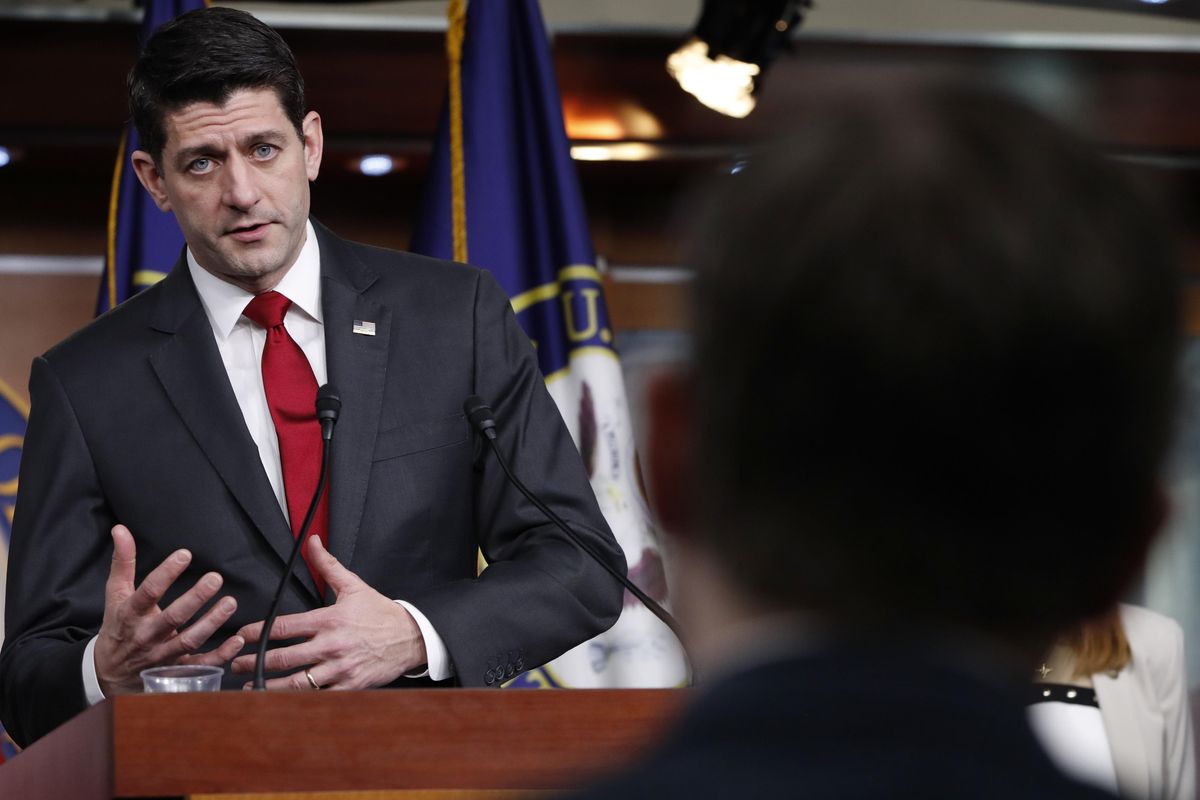 House Speaker Paul Ryan of Wis. answers a question during a news conference, Thursday, Feb. 8, 2018, on Capitol Hill in Washington. (Jacquelyn Martin / Associated Press)