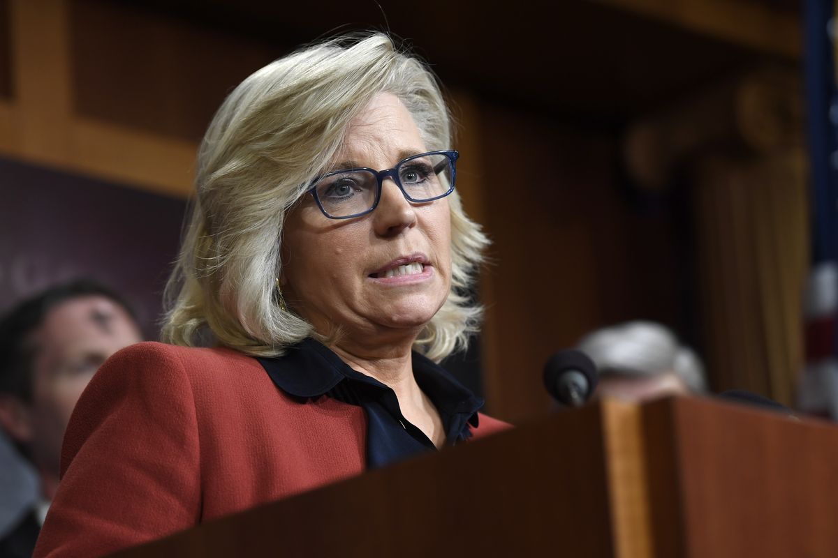 FILE - In this March 6, 2019, file photo, Rep. Liz Cheney, R-Wyo., speaks during a news conference on Capitol Hill in Washington. The Wyoming Republican Party voted overwhelmingly Saturday, Feb. 6, 2021 to censure U.S. Rep. Liz Cheney for voting to impeach President Donald Trump for his role in the Jan. 6 riot at the U.S. Capitol.  (Susan Walsh)