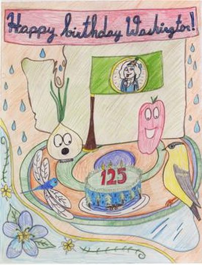 Cover design for the 2014 Washington Voters Pamphlet, drawn by Talia Anderson of Port Angeles, a fifth grader at Dry Creek Elementary School. (Washington Secretary of State's Office)