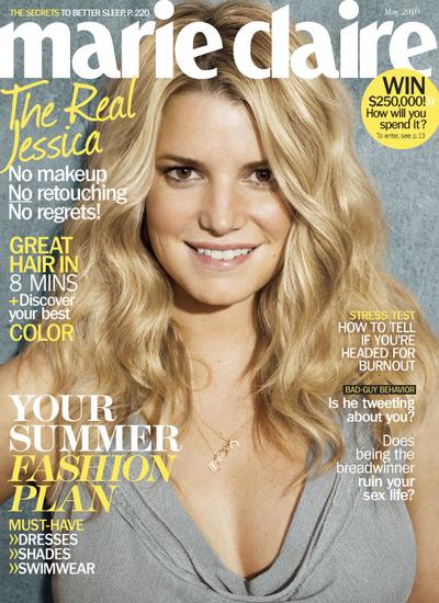 Associated Press This cover image shows the Marie Claire magazine featuring Jessica Simpson. She is the latest celebrity who has been willing to be seen by a mass audience without the beautification process. (Associated Press)