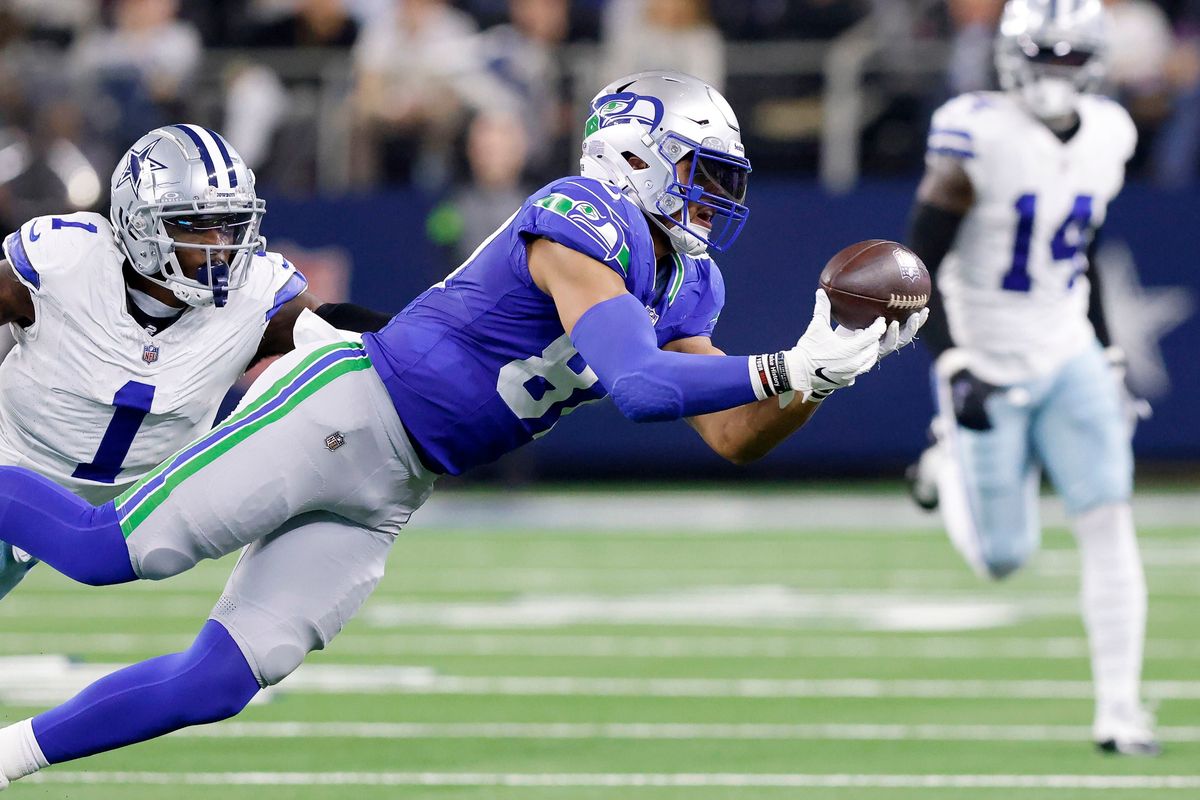 Seattle Seahawks released tight end Noah Fant on Sunday.  (Tribune News Service)