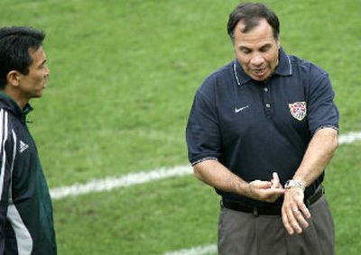 
Time is up for United States men's soccer coach Bruce Arena, right, shown here at the World Cup. 
 (Associated Press / The Spokesman-Review)