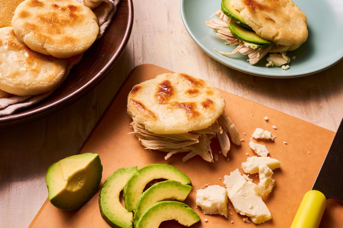 Arepas are a great vessel for using up leftover ingredients. (Lauren Bulbin/TWP; food styling by Lisa Cherkasky)