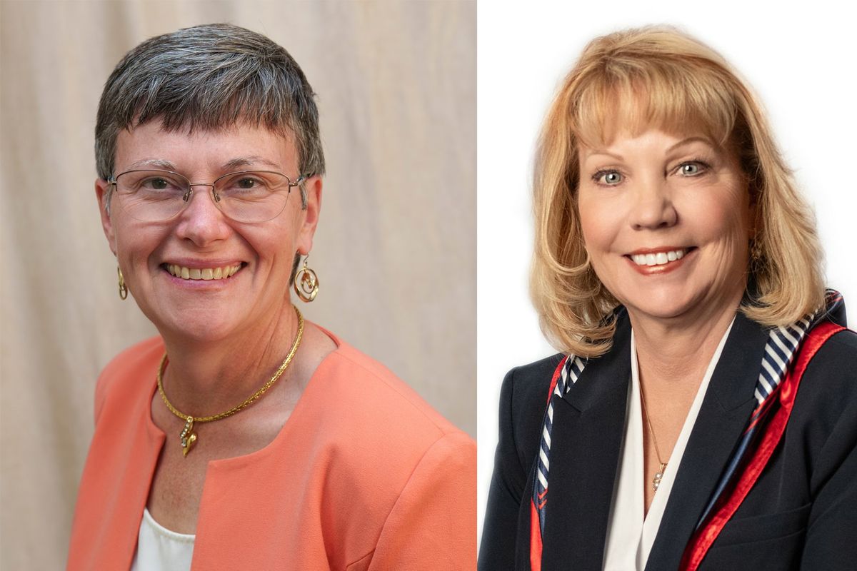 Judie Schumacher, left, faces Arlene Fisher for a seat on the Liberty Lake City Council in the November election.