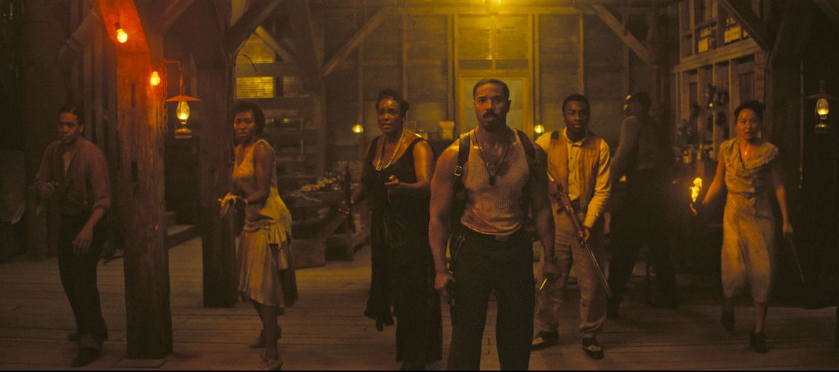 Michael B. Jordan, center, stars in “Sinners,” a new historical blockbuster from writer/director Ryan Coogler. (Warner Bros. Pictures)
