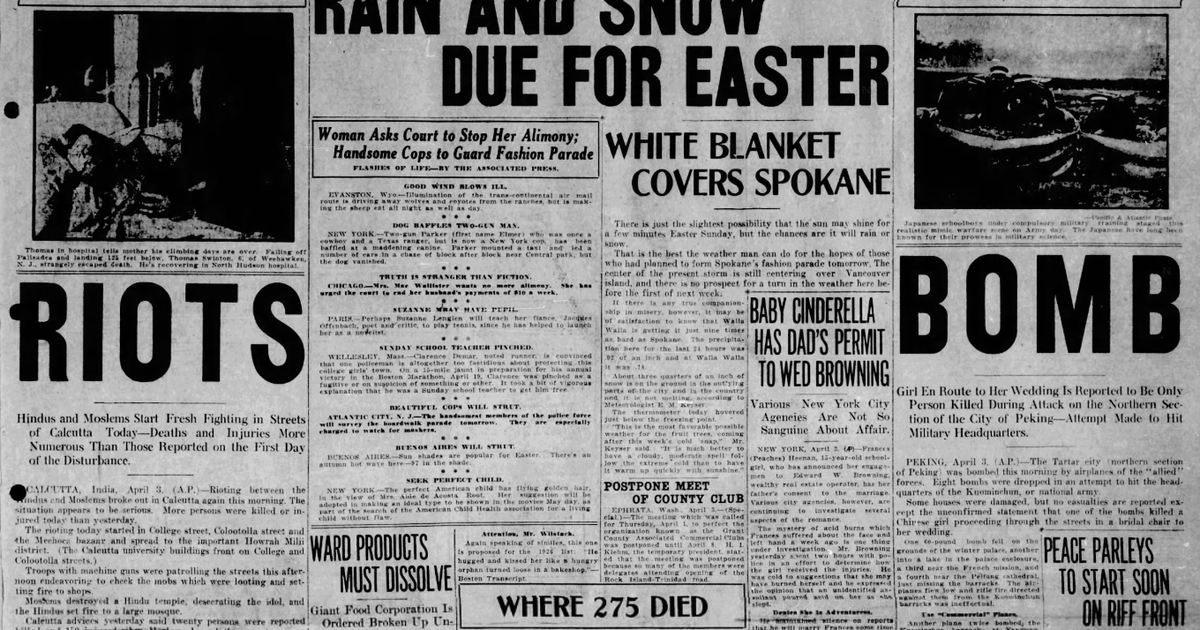 This day in history: Havermale Junior High School student was missing. Fashion parade endangered by snow