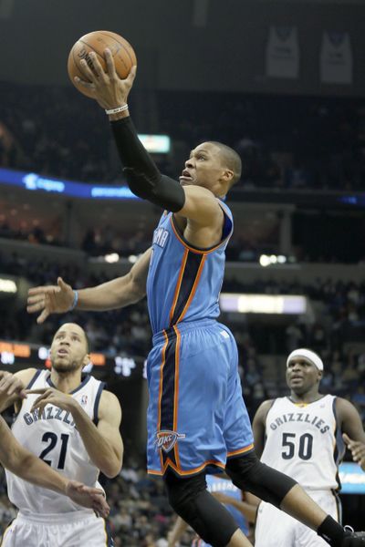 Russell Westbrook scored 29 points and had nine assists for the Thunder. (Associated Press)