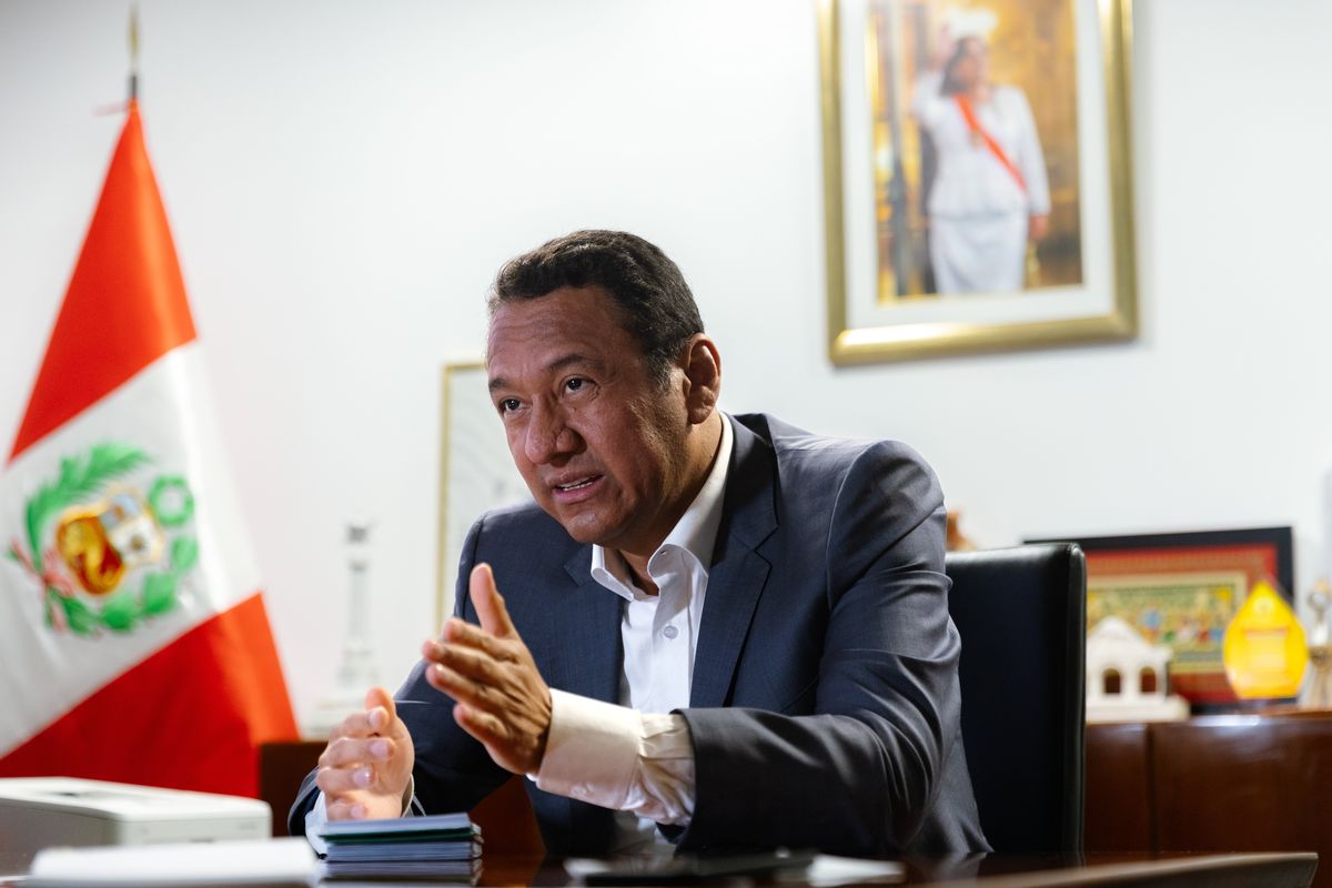 Angel Manero, Peru’s agriculture minister, during an interview in Lima, Peru, on Monday, Dec. 2, 2024.  (Bloomberg)