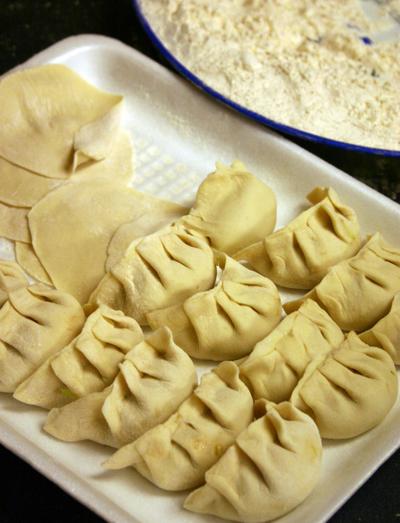 Members of the Jilin Sister City Society made these jiaozi, traditional Chinese dumplings, which are an essential food for the Chinese New Year celebration. They’ll teach a class on how to make them next week. (Lorie Hutson / The Spokesman-Review)