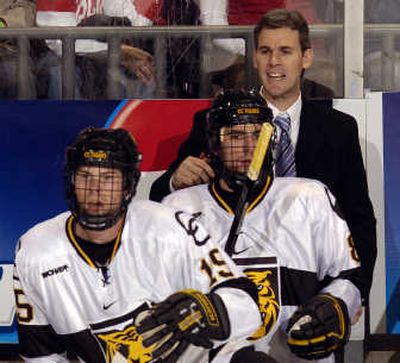
Norm Bazin coaches Colorado College against the University of Wisconsin. The Gazette
 (Kirk Speer The Gazette / The Spokesman-Review)