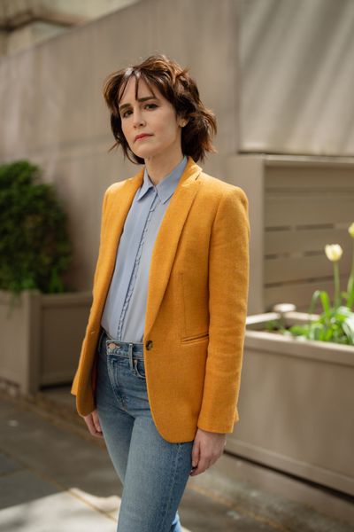 Former Fox News producer Abby Grossberg, who said in a lawsuit that she faced sexual harassment from Tucker Carlson’s staff members, in New York on April 20. (Desiree Rios/The New York Times)