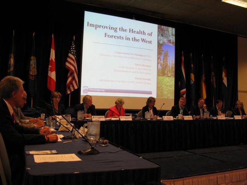 Idaho Gov. Butch Otter opens the Western Governors Association meeting on Thursday morning in Coeur d'Alene. (Betsy Russell)