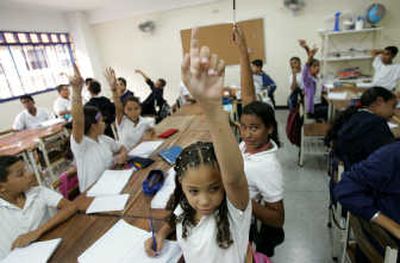 
Students participate during a January math class at a Bolivarian school in Caracas. Associated Press
 (Associated Press / The Spokesman-Review)