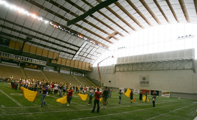 The University of Idaho’s Kibbie Dome in Moscow, Idaho, has new windows above the west wall, as well as an expanded seating area.Special to  (KEVIN QUINN Special to / The Spokesman-Review)