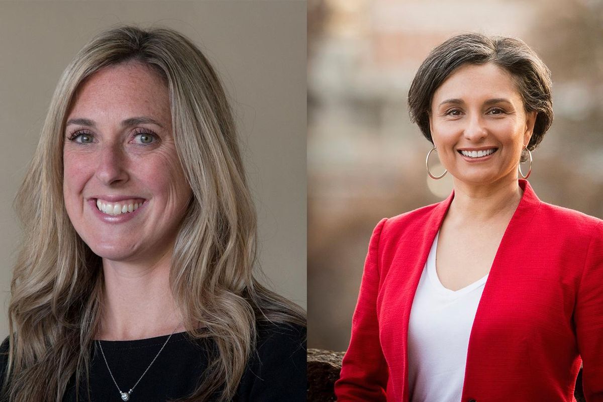 Katey Treloar, left, and Nikki Lockwood are running for for Spokane Public Schools board Position 1.