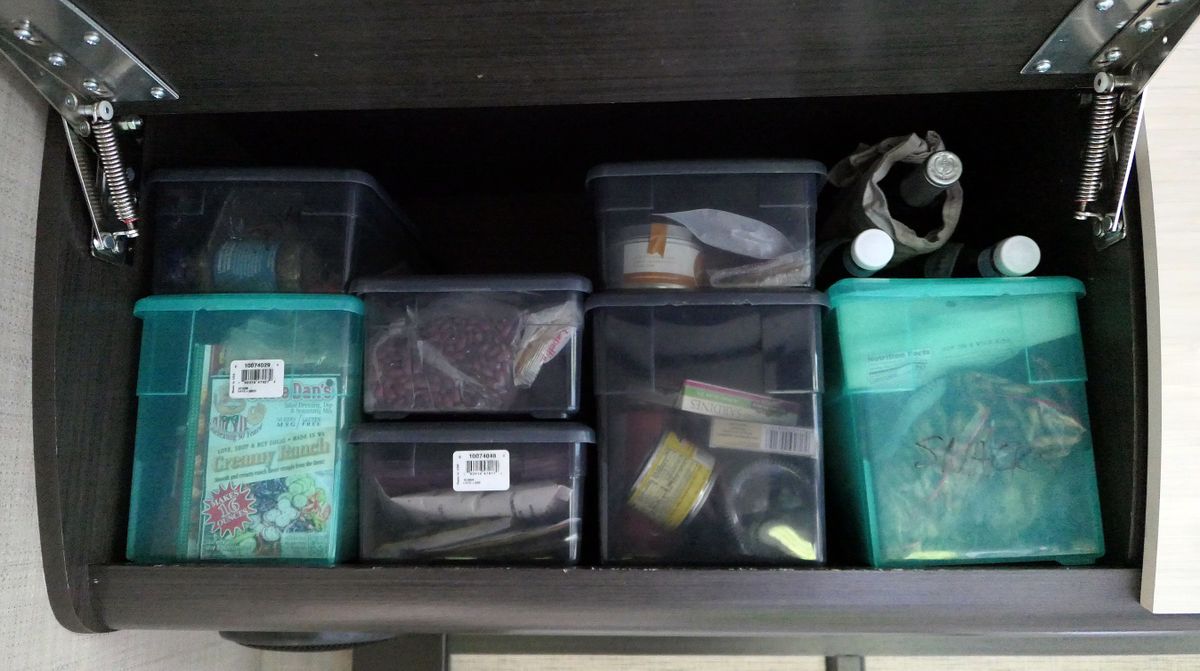 The bins in the pantry area are useful to help organize supplies.
 (John Nelson)