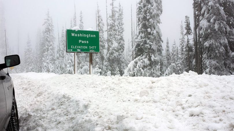 Snow piles up at Washington Pass forcing closure of North Cascades Highway for the winter season. (Washington Department of Transportation)