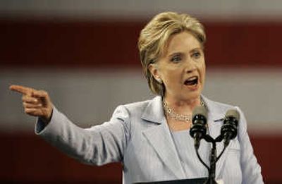 
Sen. Hillary Clinton, speaking Friday in  Raleigh, N.C., has said her proposed 