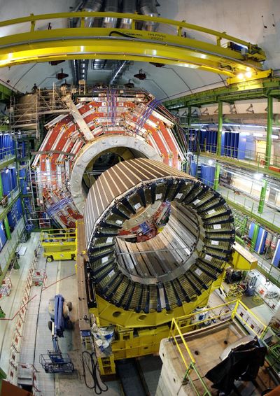 This  2007 file photo shows the magnet core of the world’s largest superconducting solenoid magnet  of CERN’s Large Hadron Collider  particle accelerator in Geneva, Switzerland.  (File Associated Press)