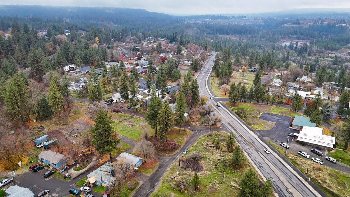 Empty land near South Government Way and Sunset Highway is the location of New Roots Village, which aims to help people transitioning from homelessness.  (Jesse Tinsley/THE SPOKESMAN-REVIEW)