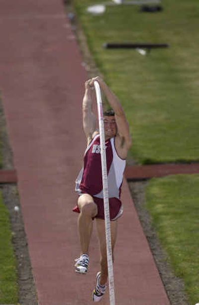 
Tyson Byers' vault of 17 feet, 5 inches is the third-best effort in WSU history. He hopes to soon attain 18 feet.
 (Washington State sports information / The Spokesman-Review)