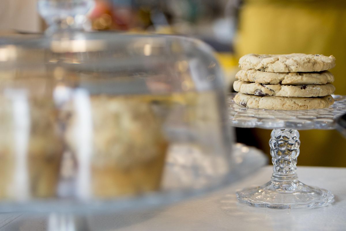 Salted chocolate chip cookies are seen at Batch Bakeshop, 2023 W. Dean Ave. in Spokane, in this file photo from 2014. TYLER TJOMSLAND tylert@spokesman.com (Tyler Tjomsland / The Spokesman-Review)