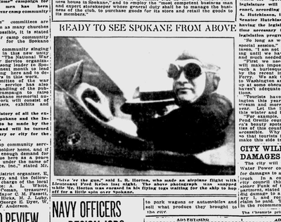 Spokane’s passenger air industry debuted when Lt. Fred Kelso began carrying passengers for $10 a flight, the Spokane Daily Chronicle reported. (Spokane Daily Chronicle archives)