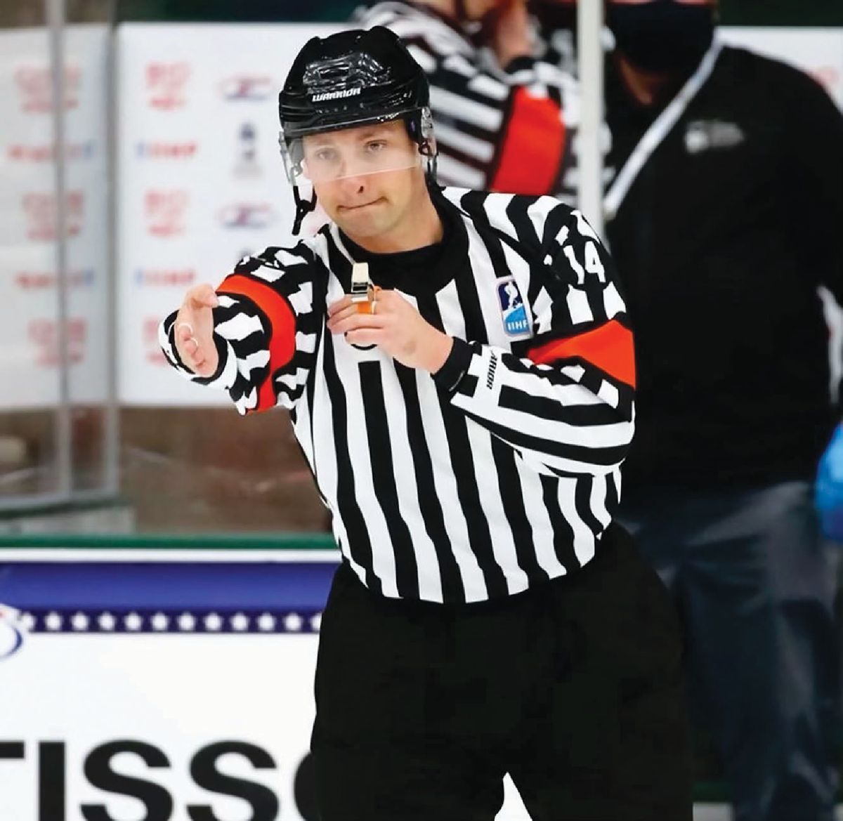 Sean MacFarlane, of Spokane, is one of 12 referees for men’s ice hockey in the 2026 Olympic Games.  (Courtesy)