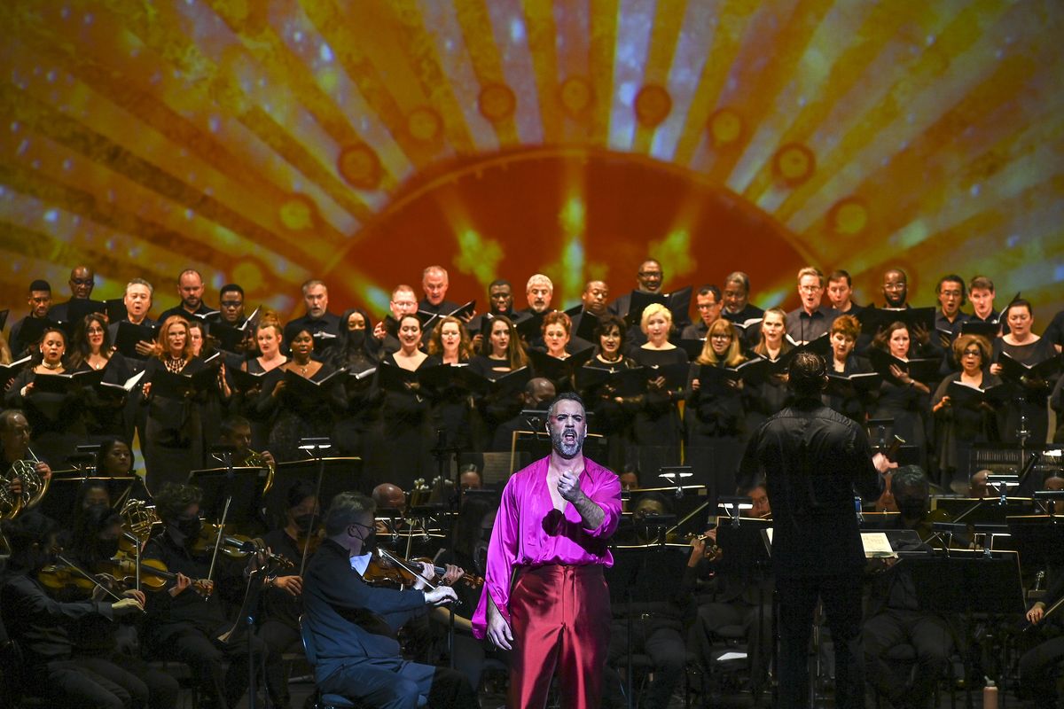 FILE -- The Washington National Opera performs "Come Home: A Celebration of Return," inspired by Justice Ruth Bader Ginsburg, at the Kennedy Center in Washington, Nov. 4, 2021. The opera company decided on Friday, Jan. 9, 2026, to move its performances out of the Kennedy Center for the Performing Arts, abandoning the hall where it has played since 1971 in perhaps the largest artistic rebuke yet to President Donald Trump