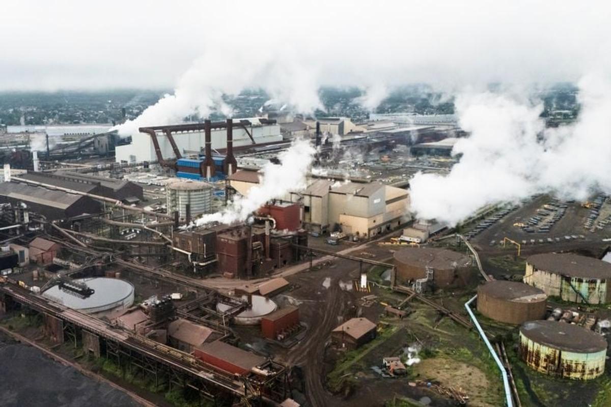 The Algoma Steel facility drone view on July 24, 2025, in Sault Ste. Marie.   (Reuters )