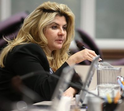 Nevada Assemblywoman Michelle Fiore, R-Las Vegas, is shown during committee work at the Nevada Legislature in Carson City, Nev. (AP file photo)