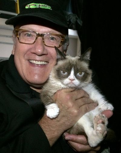 Doug Clark and Grumpy Cat in September 2014. (SR file photo)