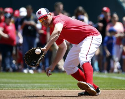 Former Washington Nationals starting third baseman Ryan Zimmerman is moving to first base with the departure of Adam LaRoche. (Associated Press)