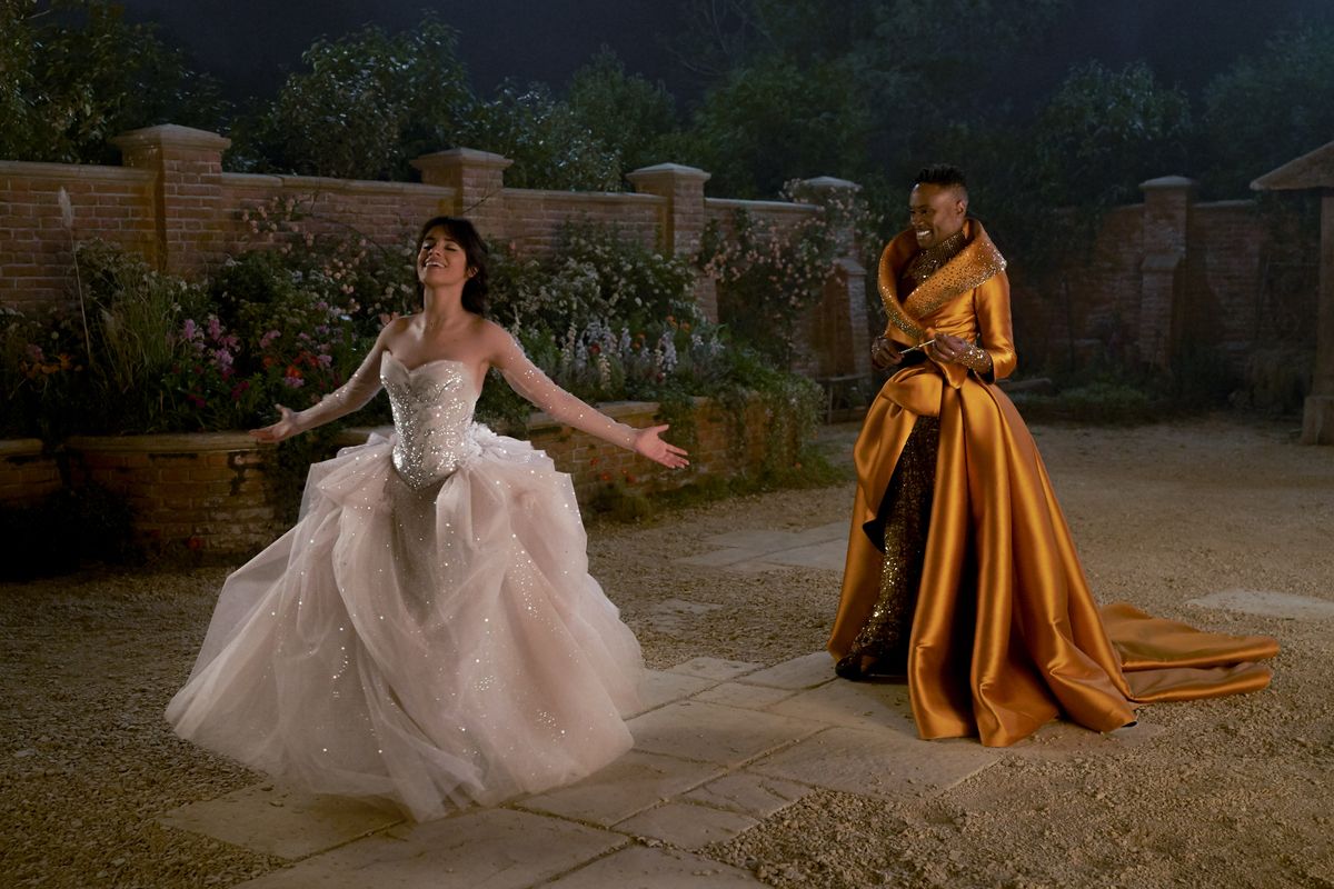 Camila Cabello and Billy Porter star in “Cinderella.”  (Kerry Brown/Amazon Studios)