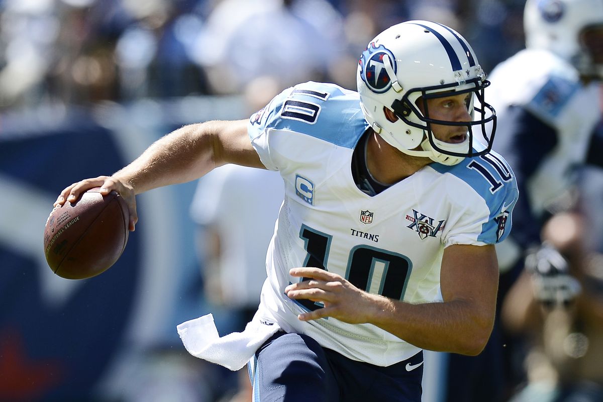 Before his injury, Tennessee Titans quarterback Jake Locker had completed 62 percent of his passes for six TDs and no interceptions. (Associated Press)