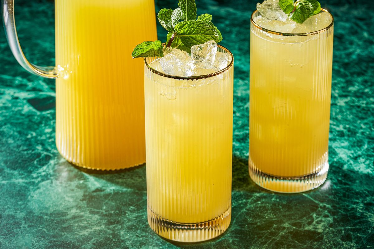 Ginger Pineapple Drink.  (Rey Lopez for The Washington Post/Food styling by Lisa Cherkasky for The Washington Post)