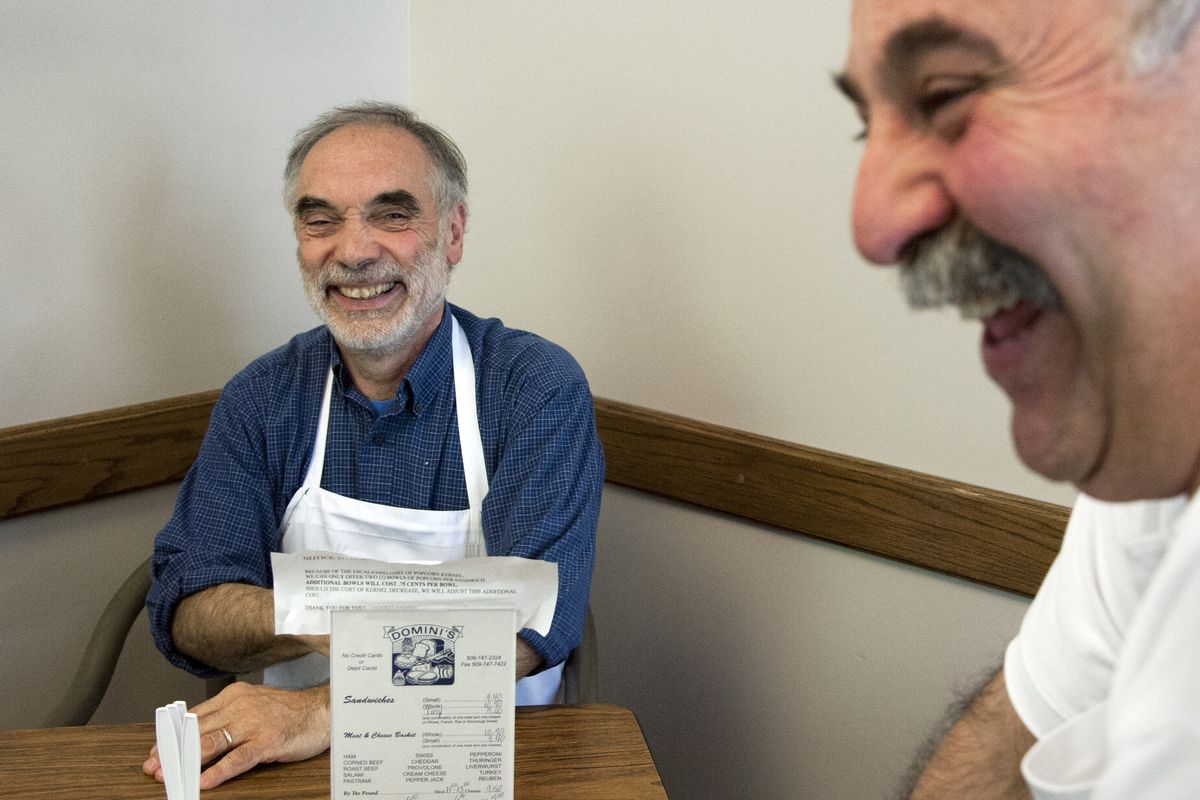 Joe Domini, left, and his brother, Tom, have shared a lot of laughs over the years. As Domini Sandwiches celebrates its 50th anniversary, Joe Domini is retiring at the end of May. (Dan Pelle)