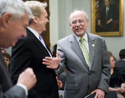 Rep. Doc Hastings, R-Wash., right, pictured Wednesday, is now chairman of the House Natural Resources Committee.  (Associated Press)