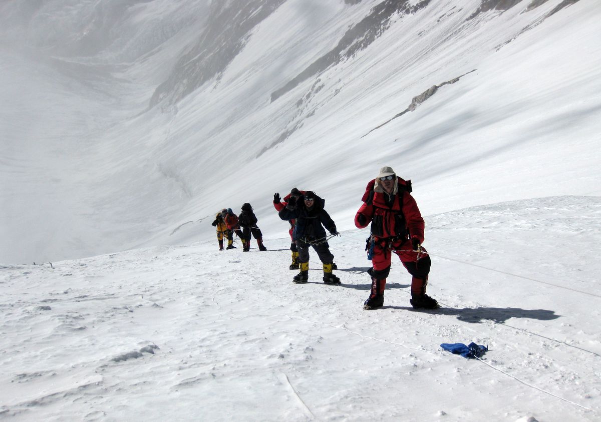 Climbers make their way up the steep Lhotse Face en route to Camp 3, one of four camps on the way to the summit of Mount Everest. Photos courtesy of Kay LeClaire (Photos courtesy of Kay LeClaire / The Spokesman-Review)