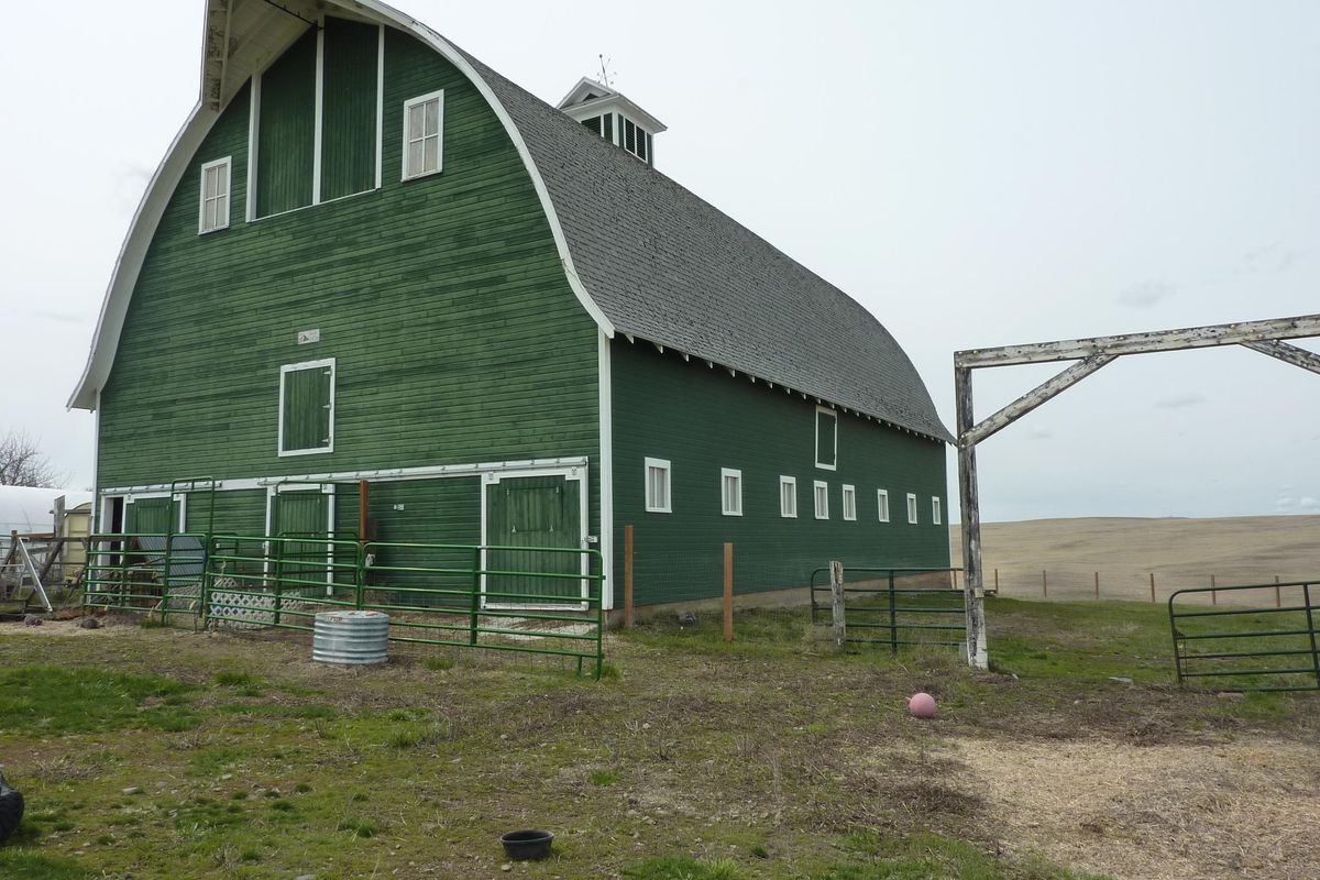 The Hyslop barn in Reardan, built in 1926. (Stefanie Pettit / The Spokesman-Review)
