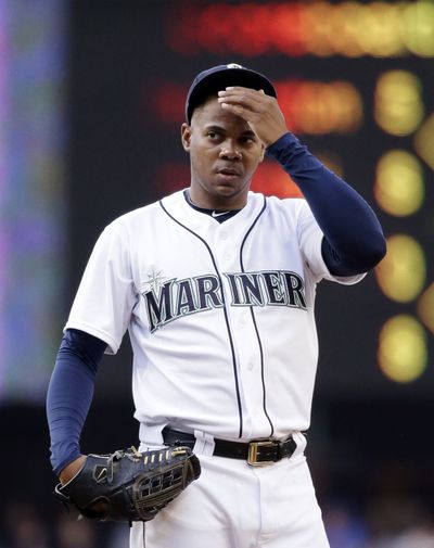 Mariners’ Roenis Elias saw the end of his streak of 16 straight starts of permitting three or fewer runs. (Associated Press)