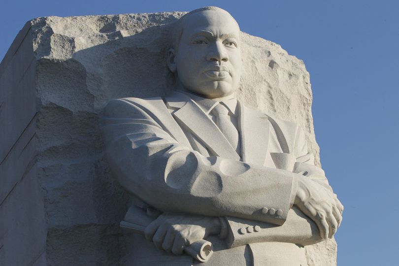 The Martin Luther King Jr. Memorial is seen Monday in Washington, D.C., ahead of its dedication Sunday, the 48th anniversary of the March on Washington. (Associated Press)