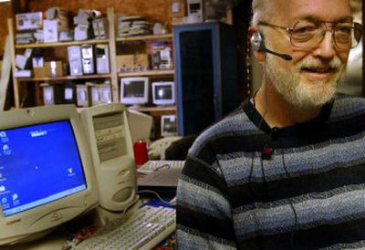 
Bill Sever of Coeur d'Alene is the president of North Idaho Computer Users Group. Members of the group have recycled 30 to 40 machines during the past four years. 
 (Kathy Plonka / The Spokesman-Review)